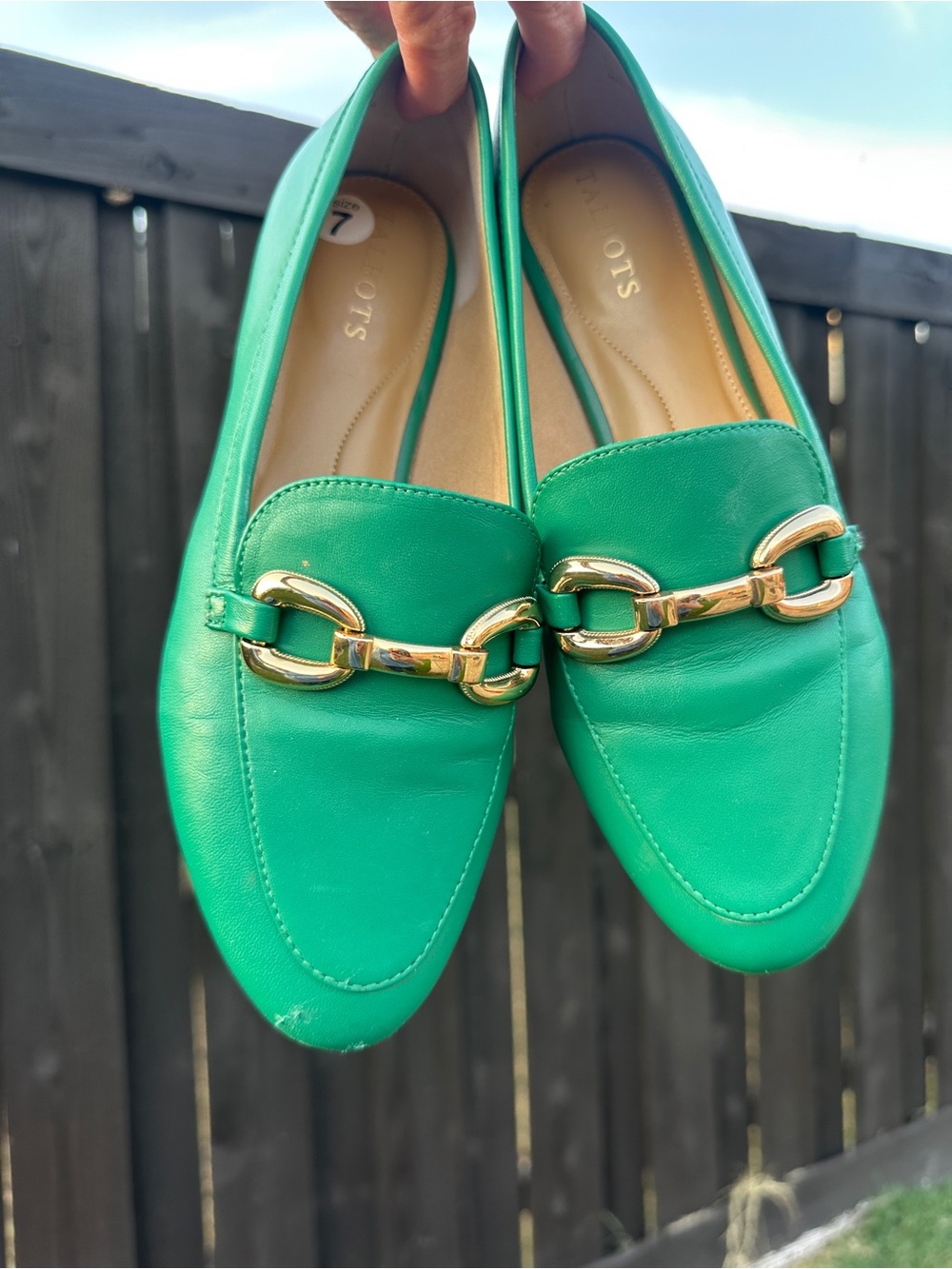 Talbots Ryan Bit Leather Loafers  kelly green and polished gold-tone decor 7